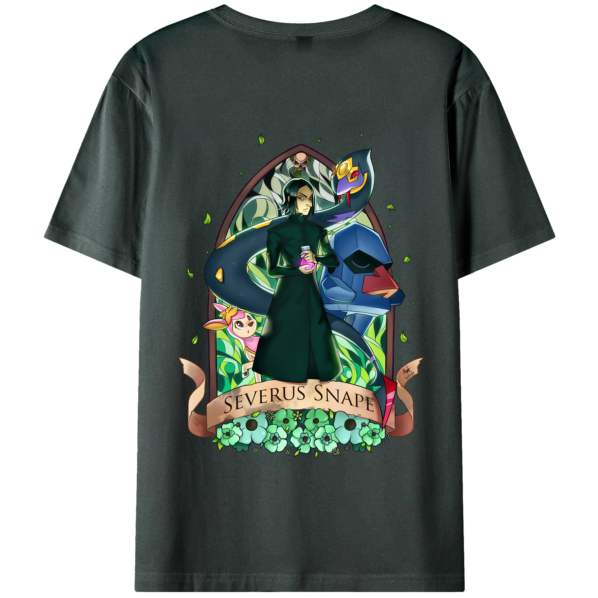 （画像用） Harry Potter ハリー・ポッターシリーズ 綿100％ メンズ半袖Tシャツ（バックプリント） 通気性